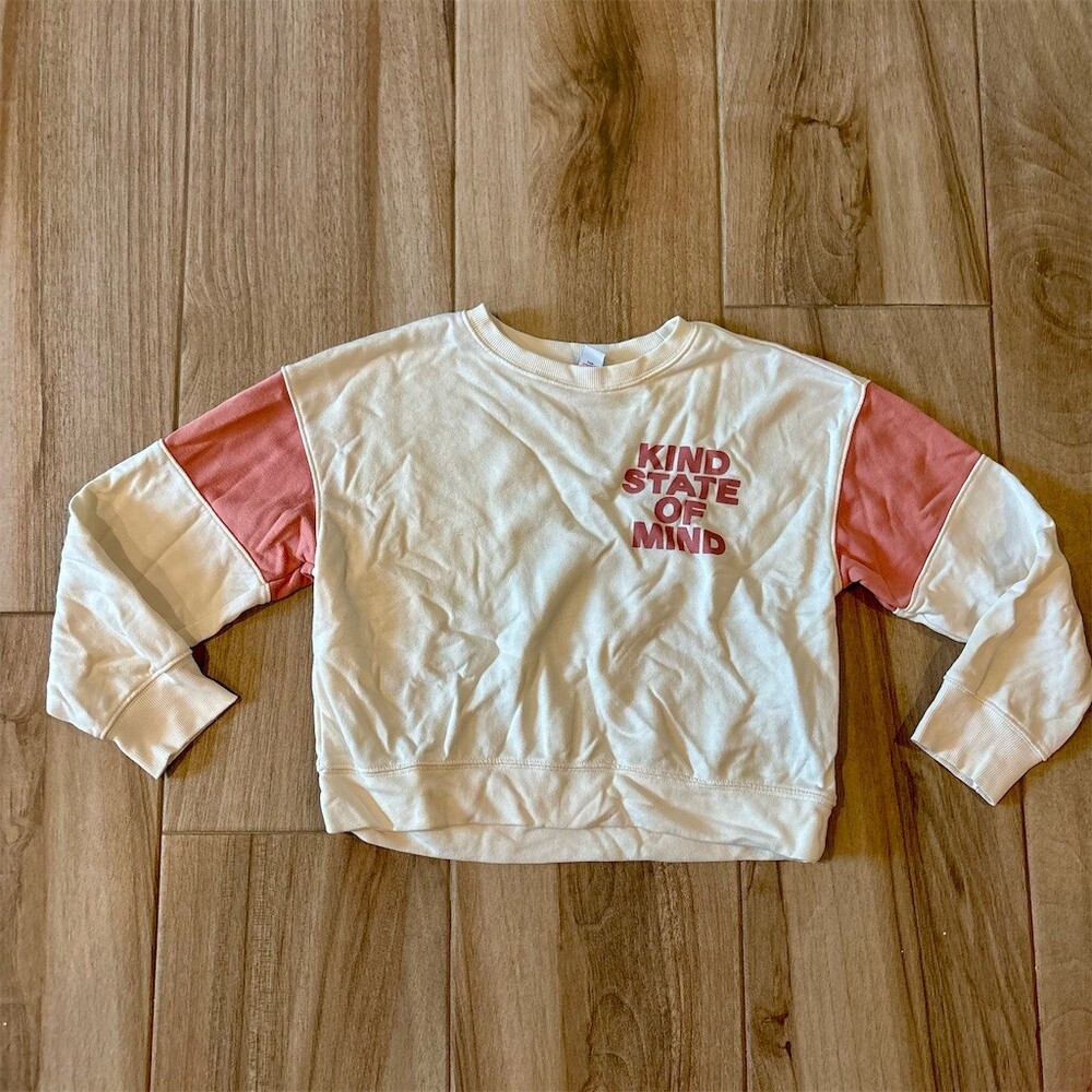 Old Navy Sweatshirt Girls L (10-12) Pink KIND STATE OF MIND Graphic